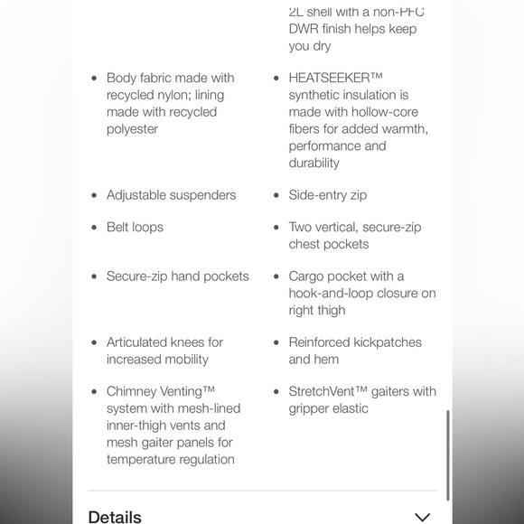 The north face Women’s Freedom Insulated Bibs boysenberry color NWT XS - Picture 13 of 16